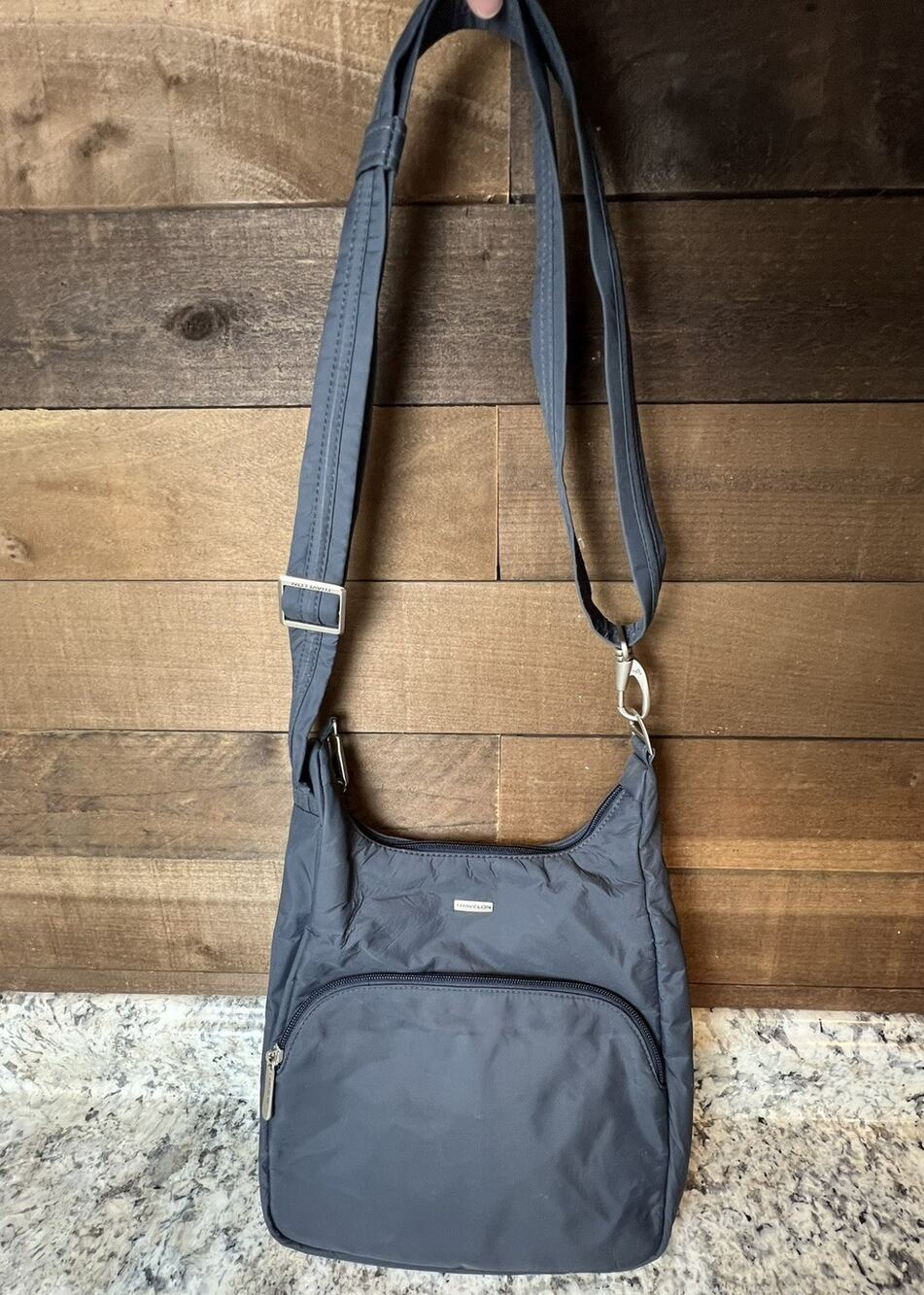 Travelon RFID Crossbody Anti-Theft Classic Messenger Bag - Slate Gray purse